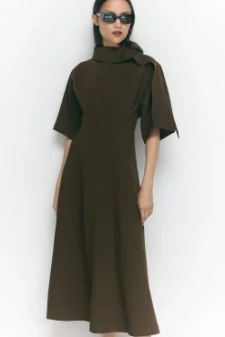 Hua Jia Addison Foldover Scarf-Neck Dress< Dresses