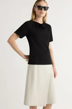 Hua Jia Alba Asymmetric Vegan Leather Skirt< Skirts