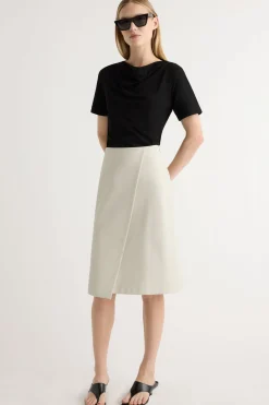 Hua Jia Alba Asymmetric Vegan Leather Skirt< Skirts