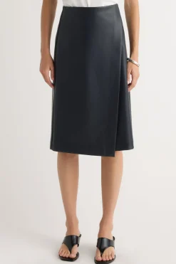 Hua Jia Alba Asymmetric Vegan Leather Skirt< Skirts
