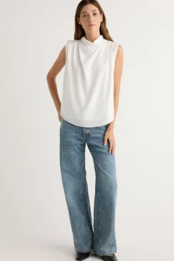 Hua Jia Allegra Gathered-Neck Sleeveless Blouse< Tops