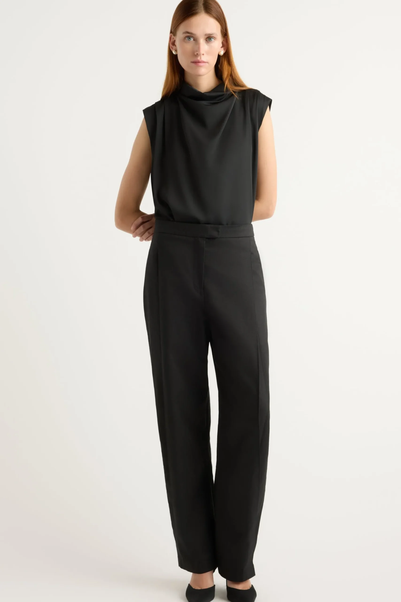 Hua Jia Allegra Gathered-Neck Sleeveless Blouse< Tops
