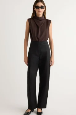 Hua Jia Allegra Gathered-Neck Sleeveless Blouse< Tops