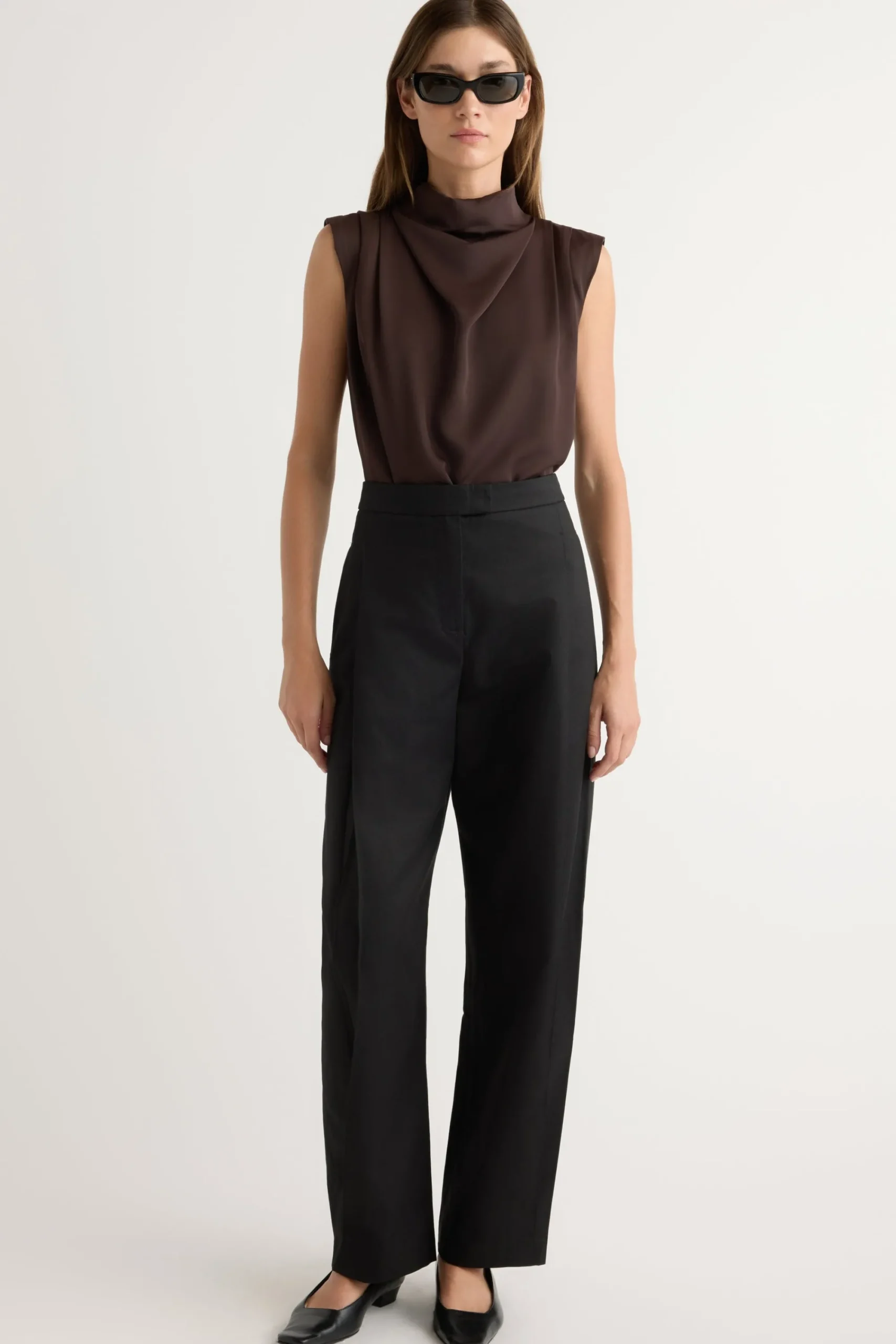 Hua Jia Allegra Gathered-Neck Sleeveless Blouse< Tops