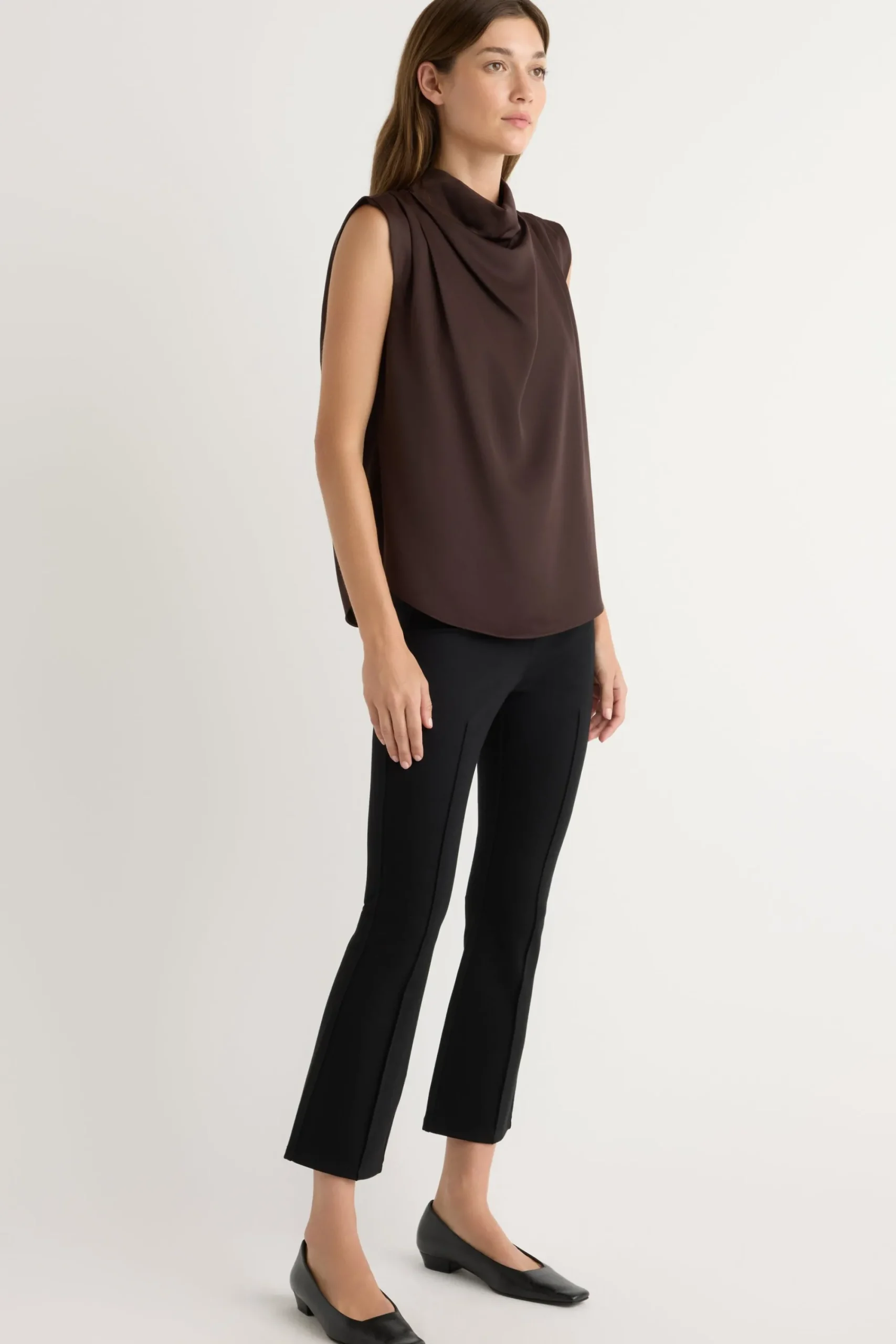 Hua Jia Allegra Gathered-Neck Sleeveless Blouse< Tops