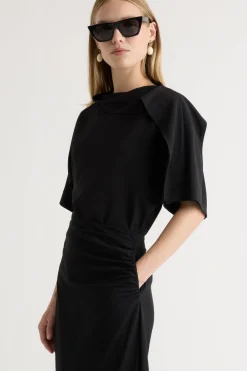 Hua Jia Allie Foldover Scarf-Neck Blouse< Tops