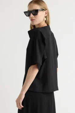 Hua Jia Allie Foldover Scarf-Neck Blouse< Tops