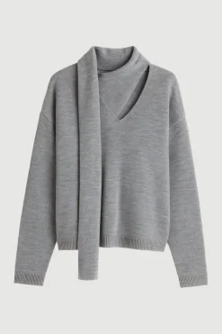 Brilliant Wise Corporation Limited Amanda Scarf-Neck Wool Sweater< Sweaters