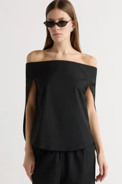 Hua Jia Angeli Off-Shoulder Back-Drape Blouse< Tops