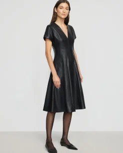 Hua Jia Ash Vegan Leather A-Line Dress< Dresses