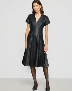 Hua Jia Ash Vegan Leather A-Line Dress< Dresses
