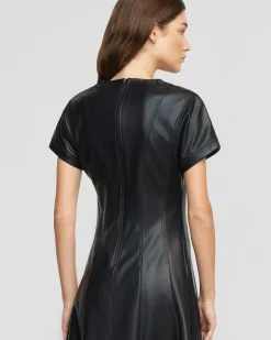 Hua Jia Ash Vegan Leather A-Line Dress< Dresses