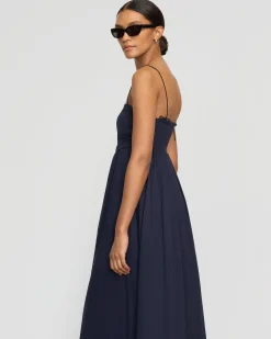 Fashion Apparels Aurora Ruched Organic Cotton Maxi Dress< Dresses