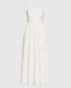 Fashion Apparels Aurora Ruched Organic Cotton Maxi Dress< Dresses