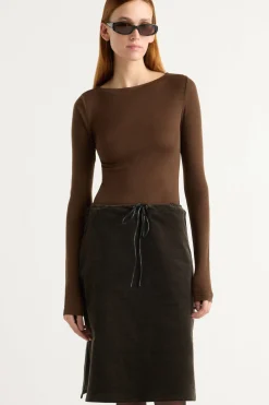 Hua Jia Bellamy Corduroy Tie-Waist Skirt< Skirts