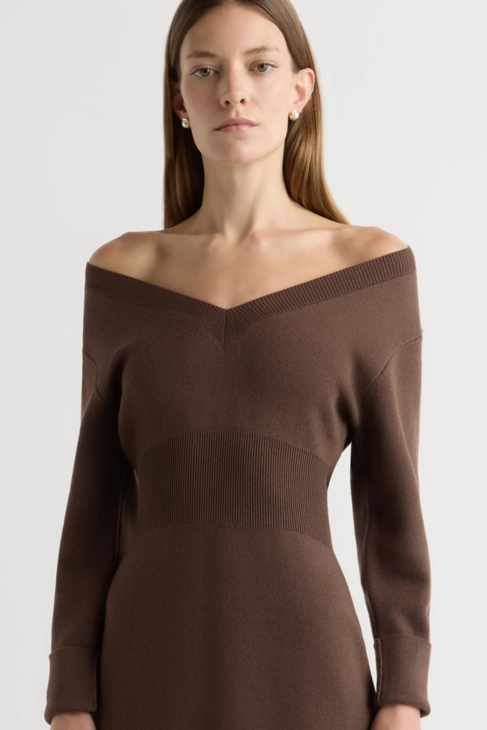 Brilliant Wise Corporation Limited Bora Off-Shoulder V-Neck Sweater Dress< Dresses