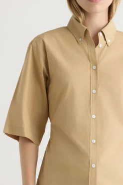 Hua Jia Calliope Cinch-Waist Tie-Back Shirt< Tops