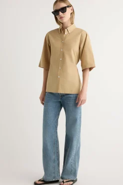 Hua Jia Calliope Cinch-Waist Tie-Back Shirt< Tops