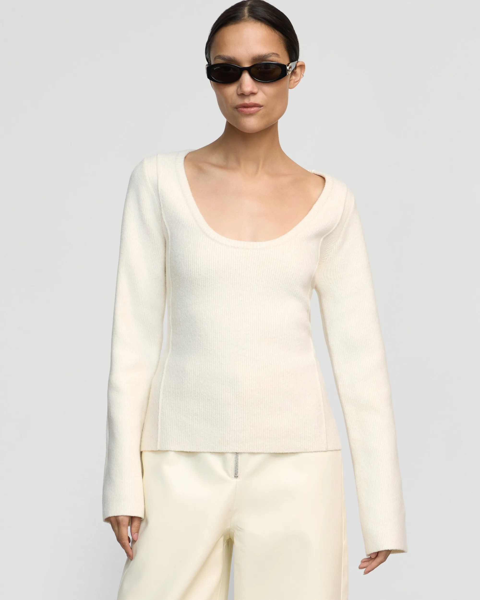 Brilliant Wise Corporation Limited Camilla Seam-Detail Scoop-Neck Sweater< Sweaters|Tops