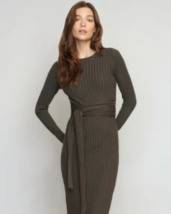Brilliant Wise Corporation Limited Carmen Tie-Front Ribbed Dress< Dresses