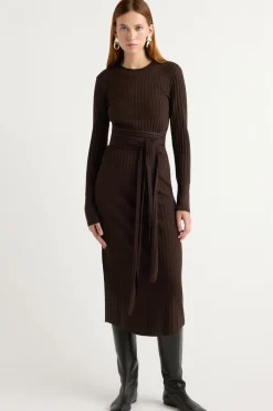 Brilliant Wise Corporation Limited Carmen Tie-Front Ribbed Dress< Dresses
