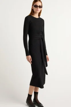 Brilliant Wise Corporation Limited Carmen Tie-Front Ribbed Dress< Dresses