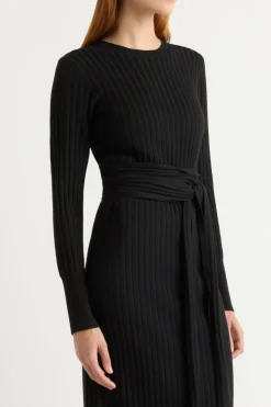 Brilliant Wise Corporation Limited Carmen Tie-Front Ribbed Dress< Dresses