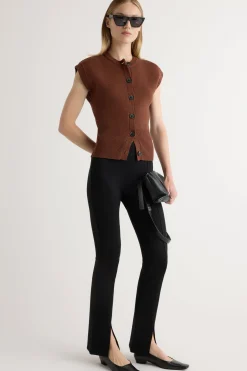 Lever Style LLC Cass Front-Split Ponte Stretch Pant< Pants