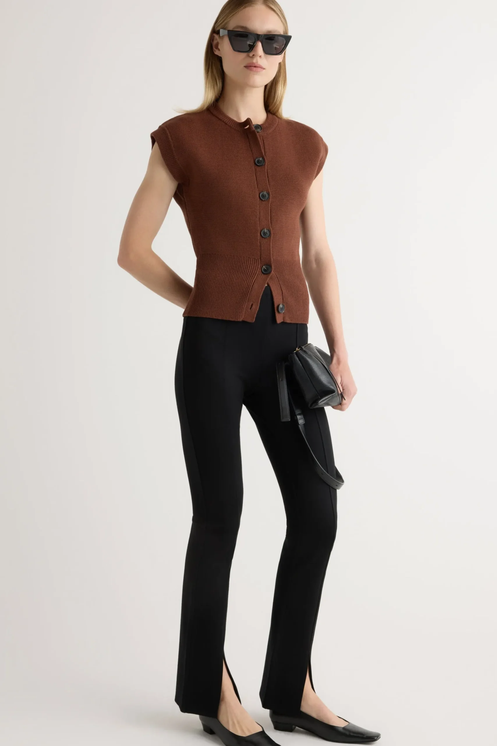 Lever Style LLC Cass Front-Split Ponte Stretch Pant< Pants