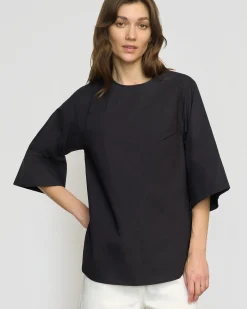 Hua Jia Catie Side-Zip Oversized Tulip-Hem Top< Tops