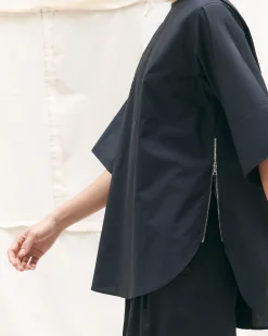 Hua Jia Catie Side-Zip Oversized Tulip-Hem Top< Tops