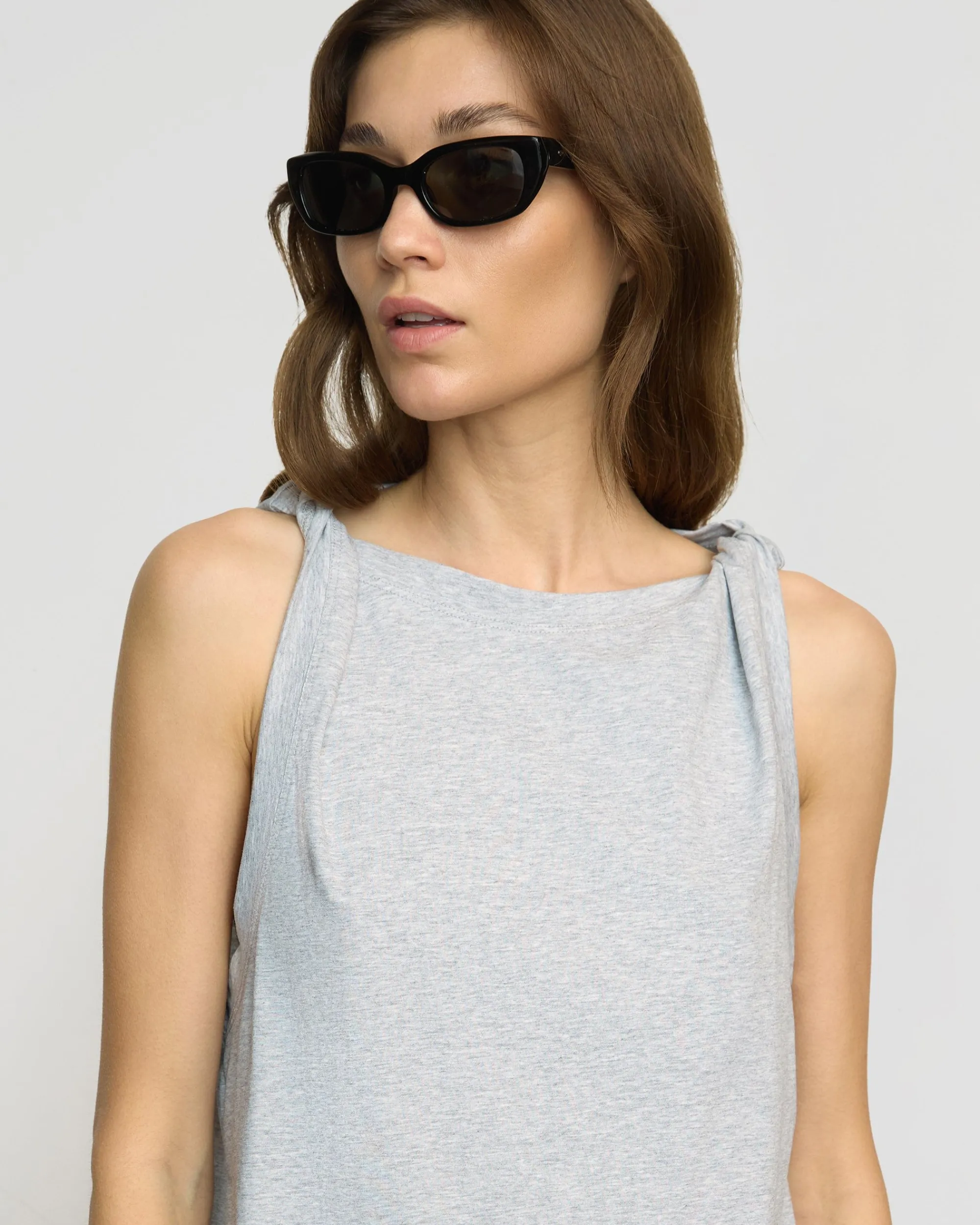 Asia Consultancy Co., Ltd Catrina Twist-Shoulder Sleeveless Tee< Tees|Tops