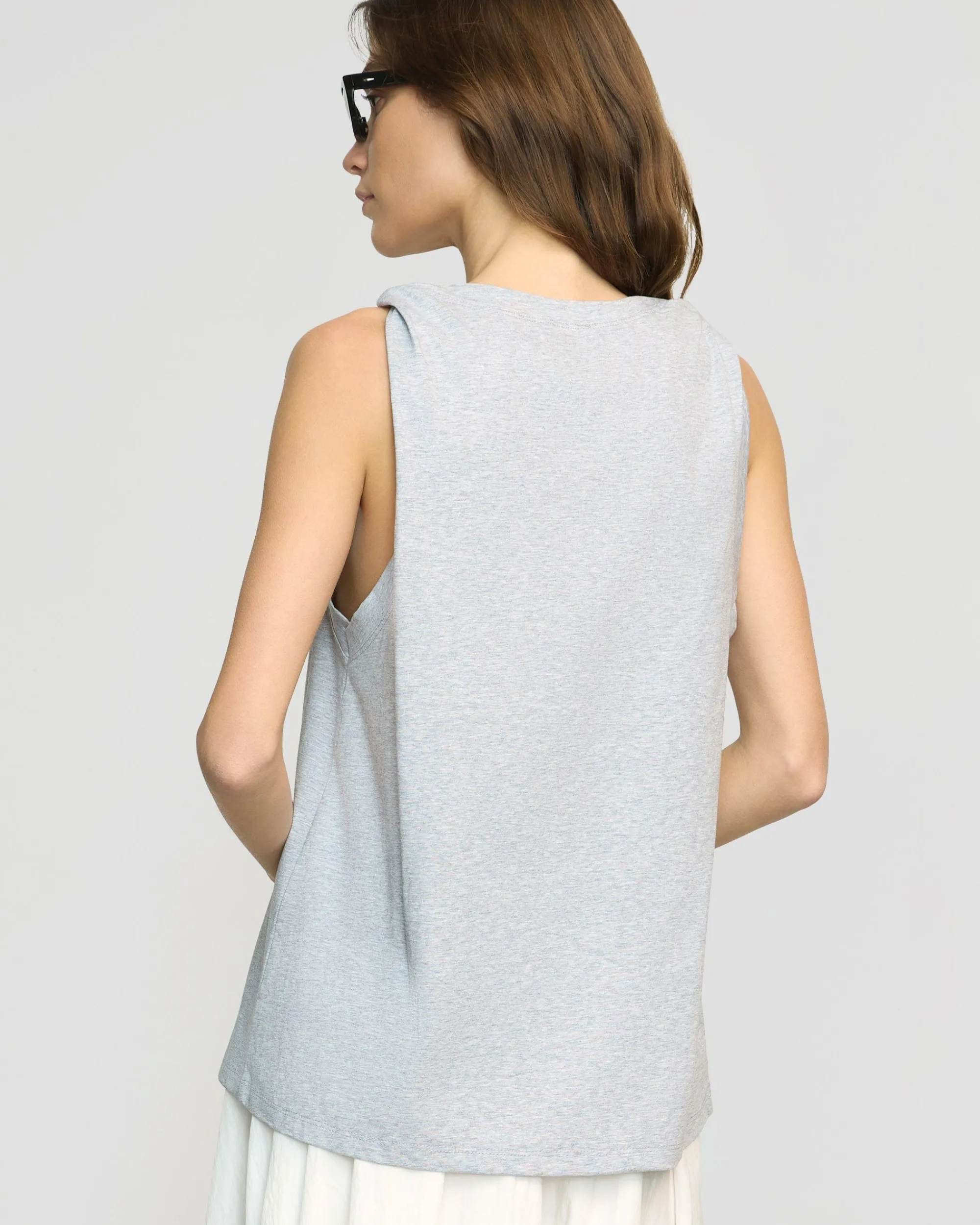 Asia Consultancy Co., Ltd Catrina Twist-Shoulder Sleeveless Tee< Tees|Tops