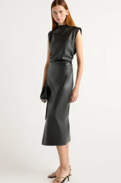 Hua Jia Channing Vegan Leather Dress< Dresses