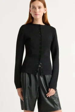 Brilliant Wise Corporation Limited Charla Button Crew-Neck Sweater< Sweaters