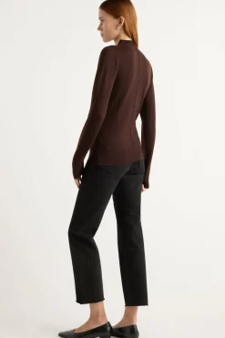 Brilliant Wise Corporation Limited Charlene Wool Button Mock-Neck Sweater< Sweaters