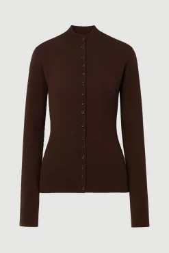 Brilliant Wise Corporation Limited Charlene Wool Button Mock-Neck Sweater< Sweaters