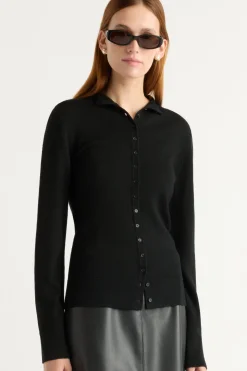 Brilliant Wise Corporation Limited Charlene Wool Button Mock-Neck Sweater< Sweaters