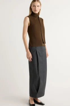 Brilliant Wise Corporation Limited Demi Scarf-Neck Cotton-Silk Knit Top< Sweaters|Tops