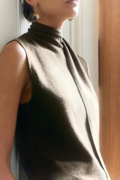 Brilliant Wise Corporation Limited Demi Scarf-Neck Cotton-Silk Knit Top< Sweaters|Tops