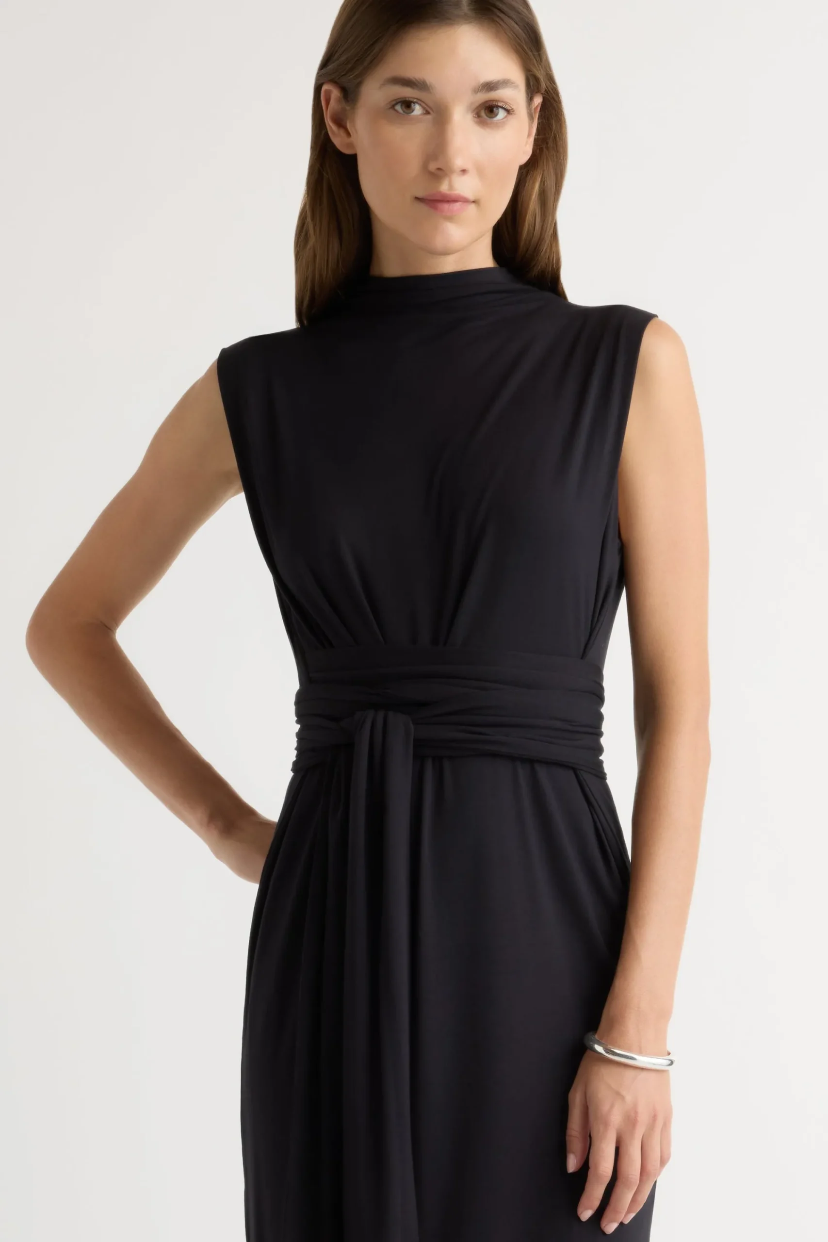 Lever Style LLC Eden Sleeveless Tie-Front Dress< Dresses