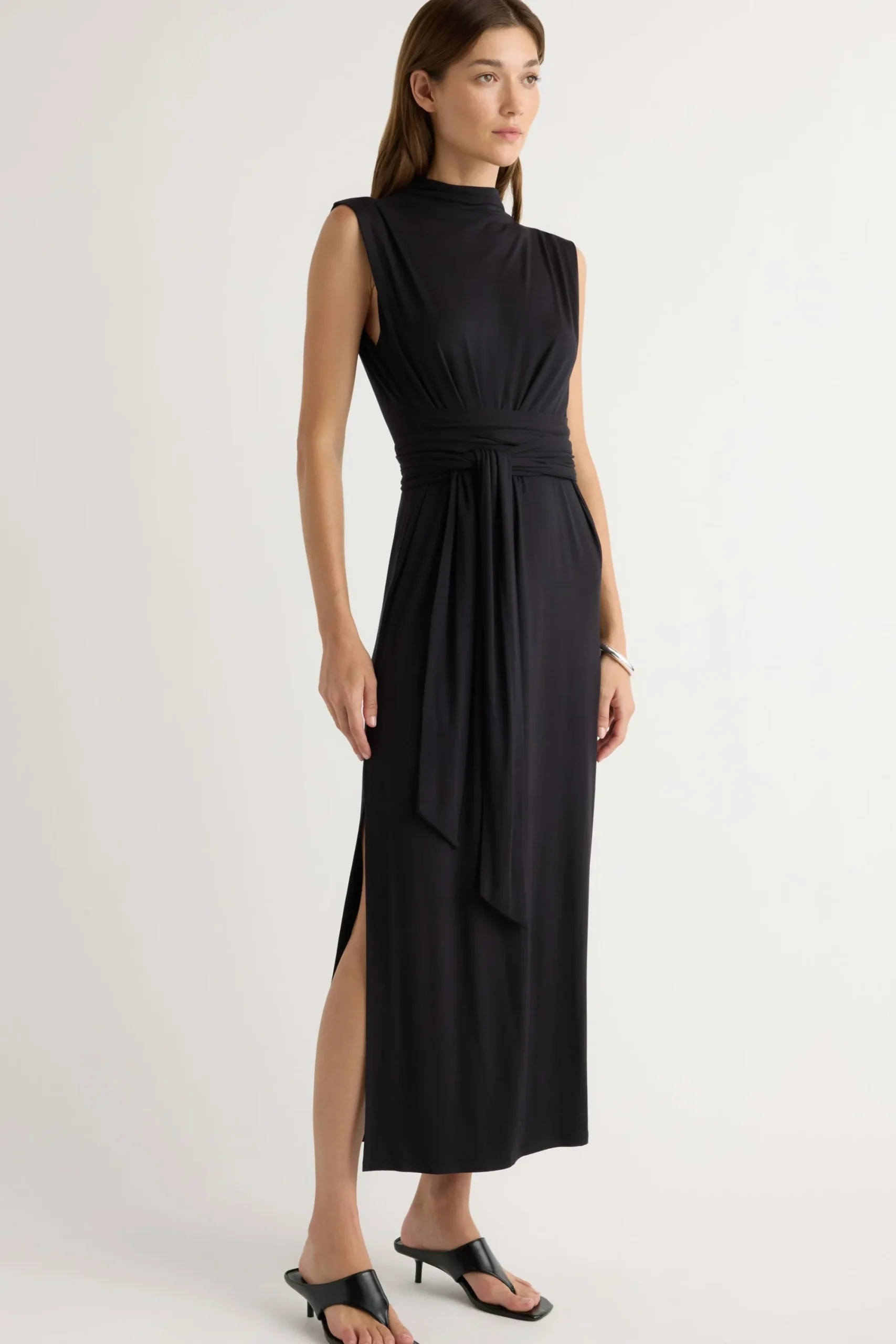 Lever Style LLC Eden Sleeveless Tie-Front Dress< Dresses