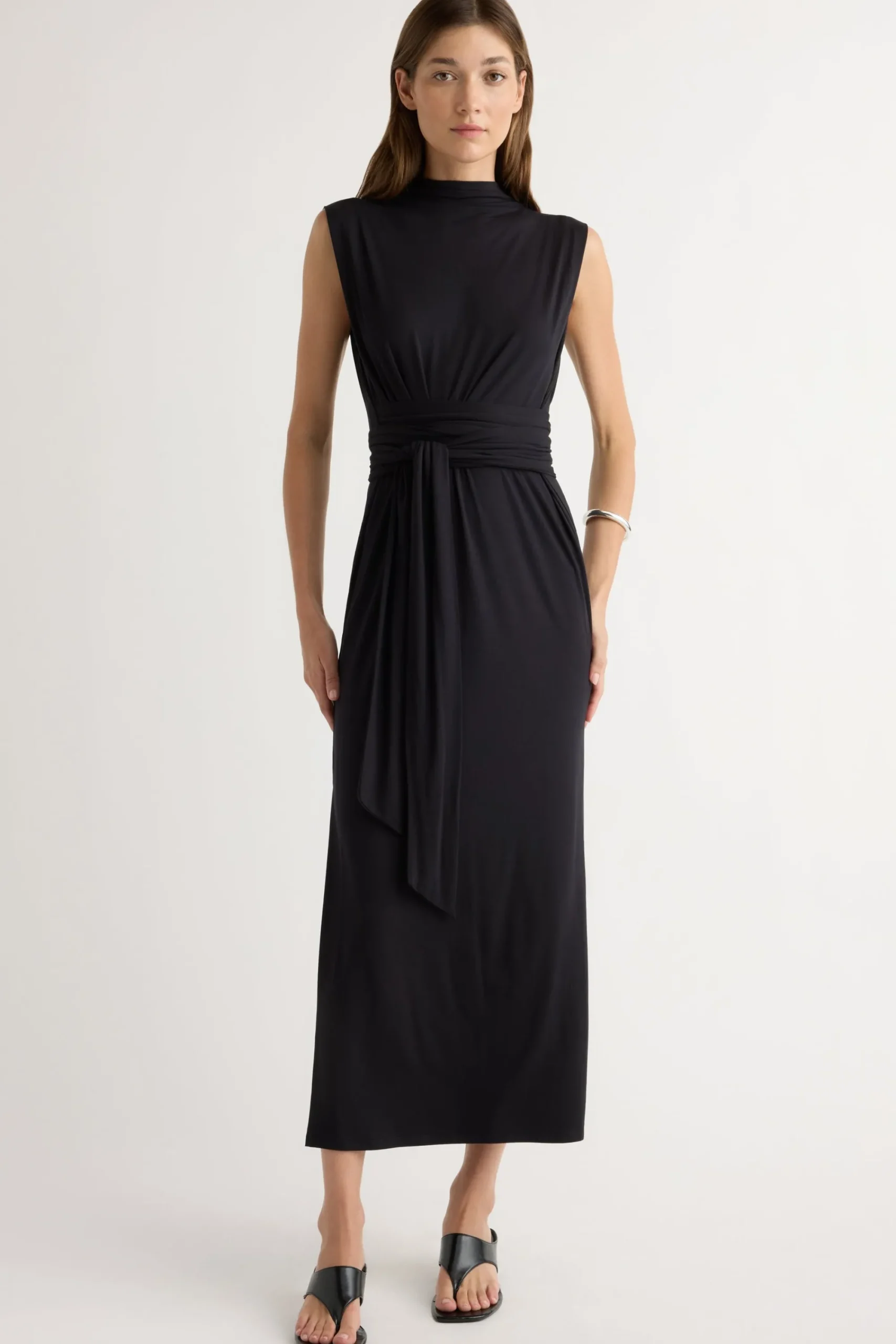 Lever Style LLC Eden Sleeveless Tie-Front Dress< Dresses