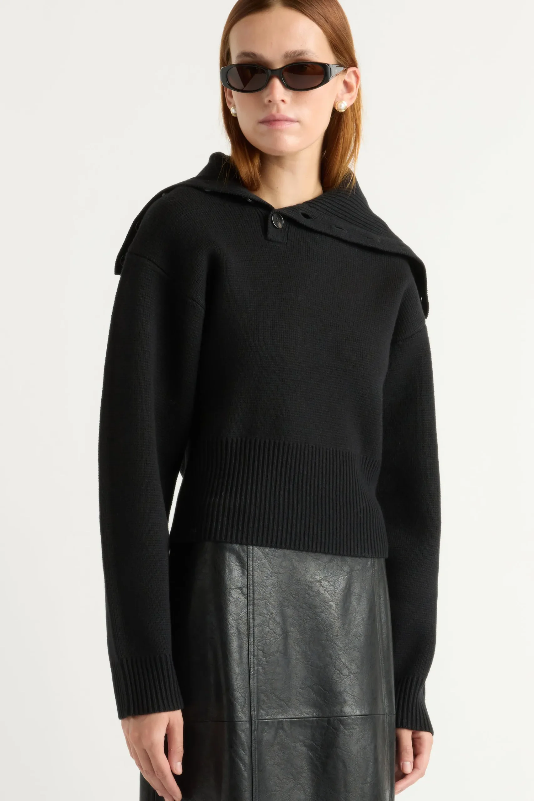 Brilliant Wise Corporation Limited Elijah Foldover Button-Collar Sweater< Sweaters