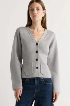 Brilliant Wise Corporation Limited Elinor Organic Cotton-Wool V-Neck Cardigan< Sweaters