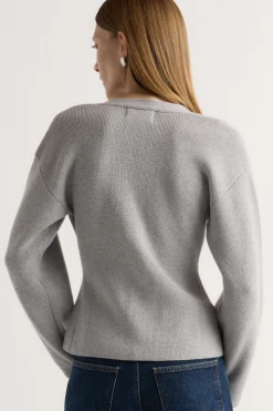 Brilliant Wise Corporation Limited Elinor Organic Cotton-Wool V-Neck Cardigan< Sweaters