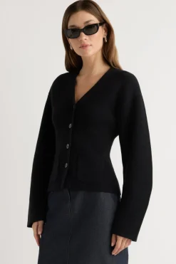 Brilliant Wise Corporation Limited Elinor Organic Cotton-Wool V-Neck Cardigan< Sweaters