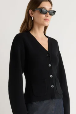Brilliant Wise Corporation Limited Elinor Organic Cotton-Wool V-Neck Cardigan< Sweaters