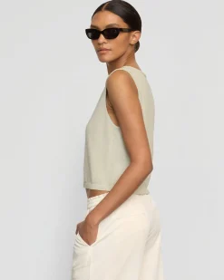 Brilliant Wise Corporation Limited Elith Cotton-Linen Button Knit Vest< Sweaters|Tops