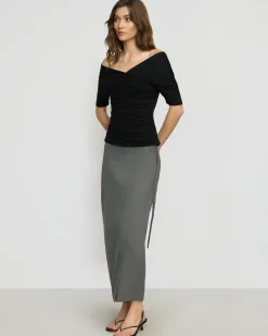 Hua Jia Ellie Linen Maxi Wrap Skirt< Skirts